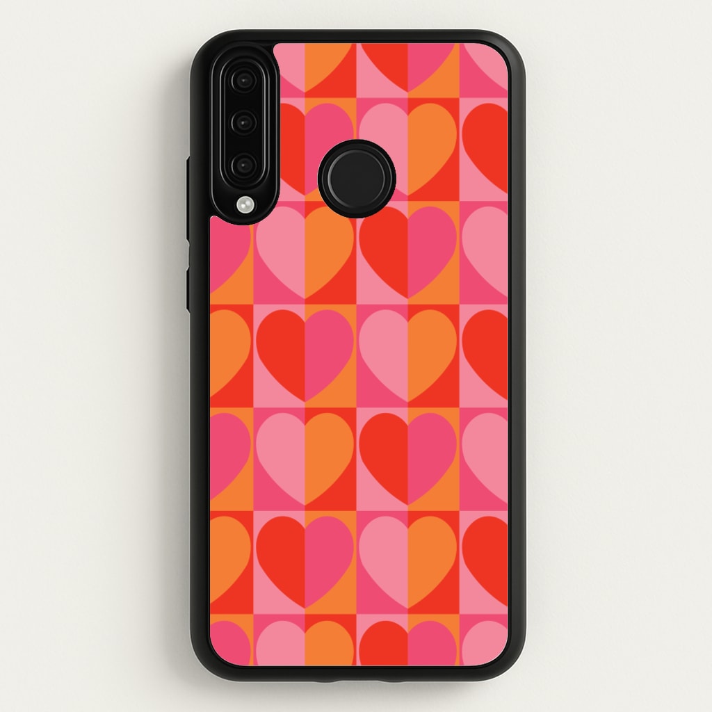Sunset Hearts Pattern - Summer Phone Case for Huawei P30 Lite