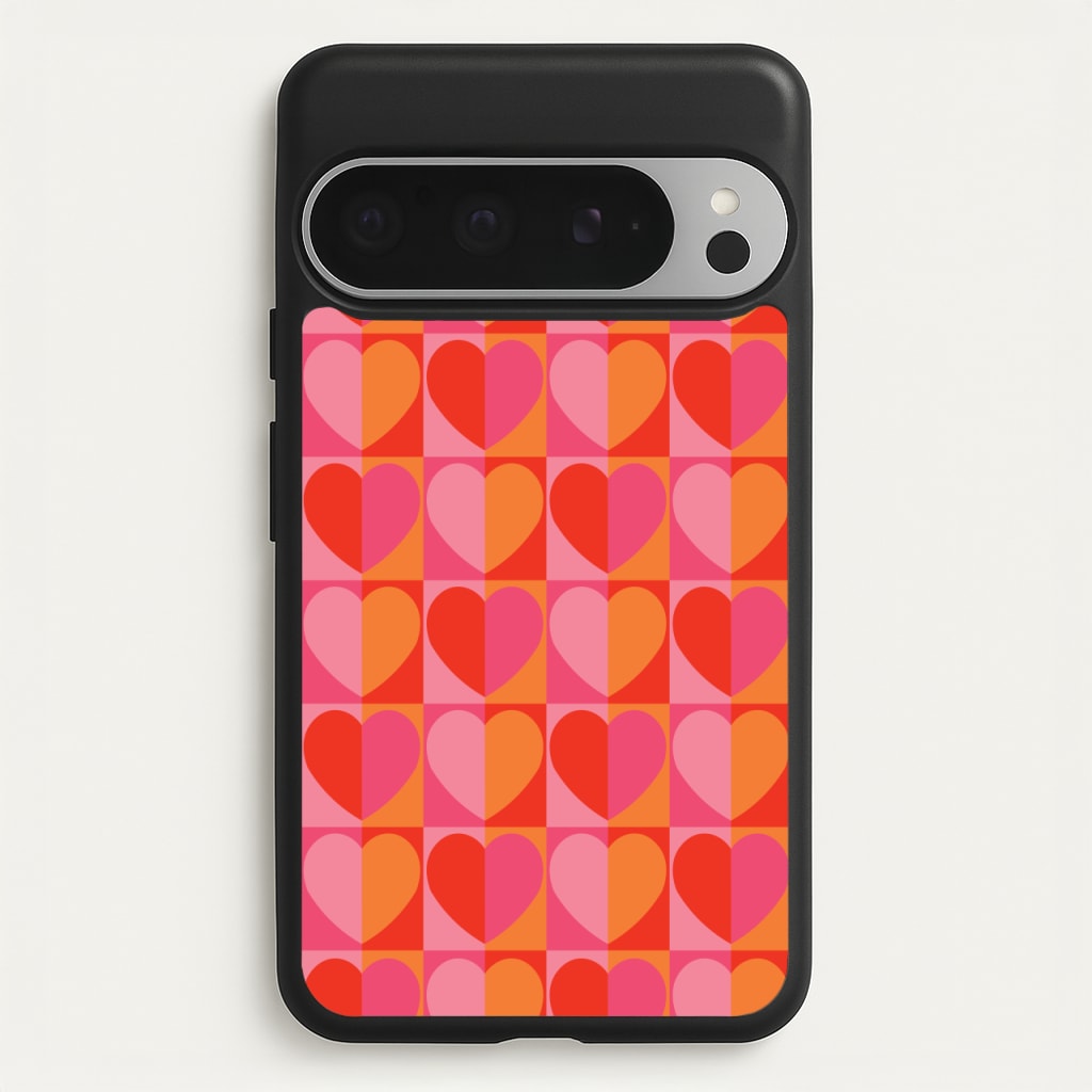 Sunset Hearts Pattern - Summer Phone Case for Google Pixel 9 Pro XL