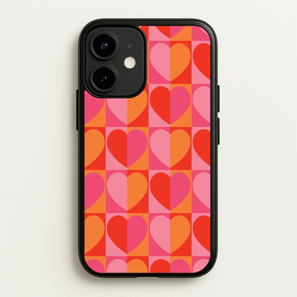 Sunset Hearts Pattern - Summer Phone Case for iPhone 12 / 12 Pro