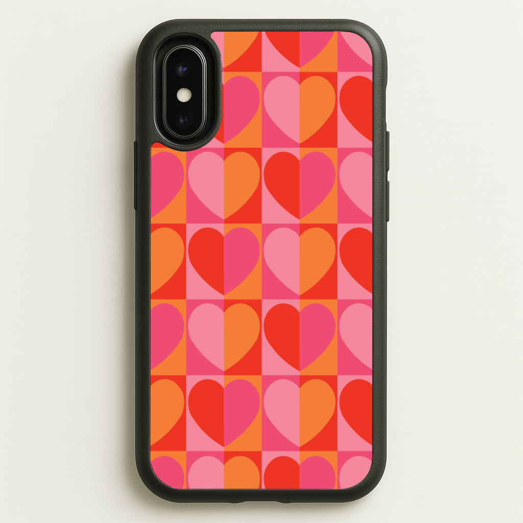 Sunset Hearts Pattern - Summer Phone Case for iPhone X / XS