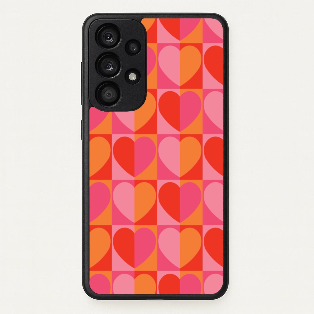 Sunset Hearts Pattern - Summer Phone Case for Galaxy A53