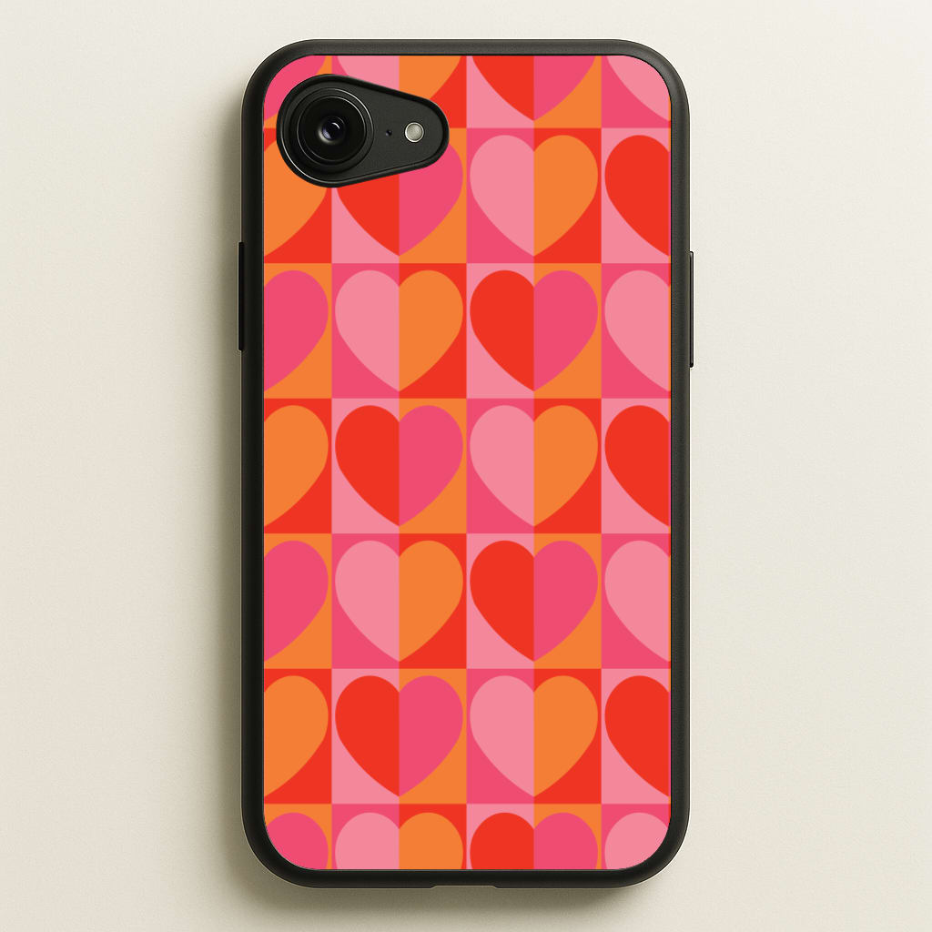 Sunset Hearts Pattern - Summer Phone Case for iPhone 16e