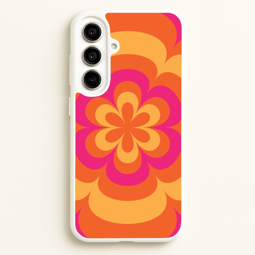 Sunset Trippy Flower Pattern - Summer Phone Case for Galaxy A56