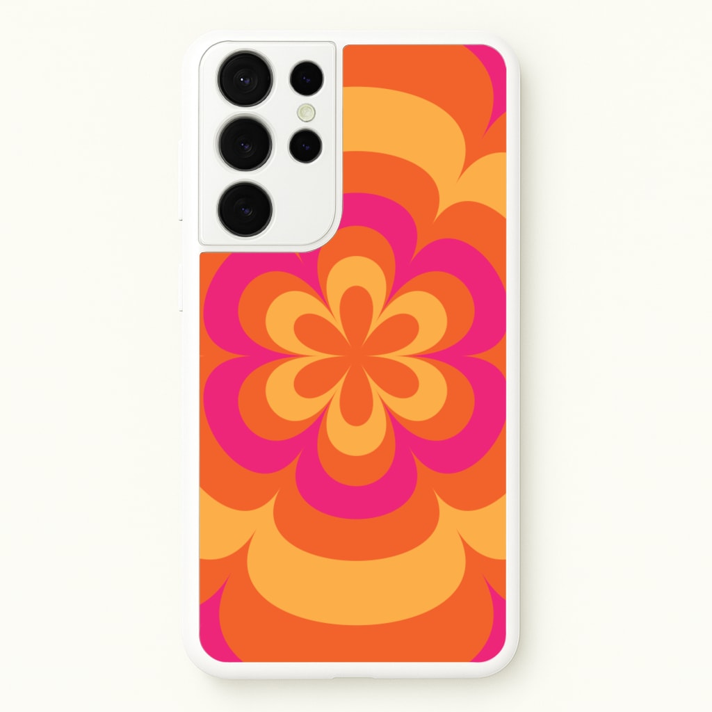 Sunset Trippy Flower Pattern - Summer Phone Case for Galaxy S21 Ultra