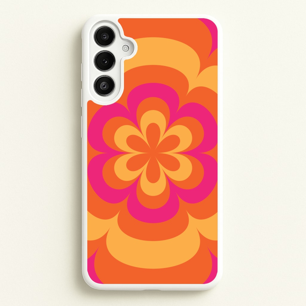 Sunset Trippy Flower Pattern - Summer Phone Case for Galaxy A34