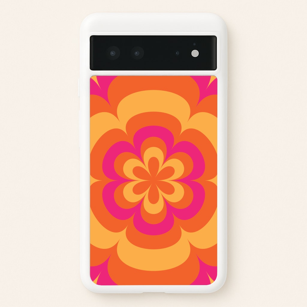 Sunset Trippy Flower Pattern - Summer Phone Case for Google Pixel 6
