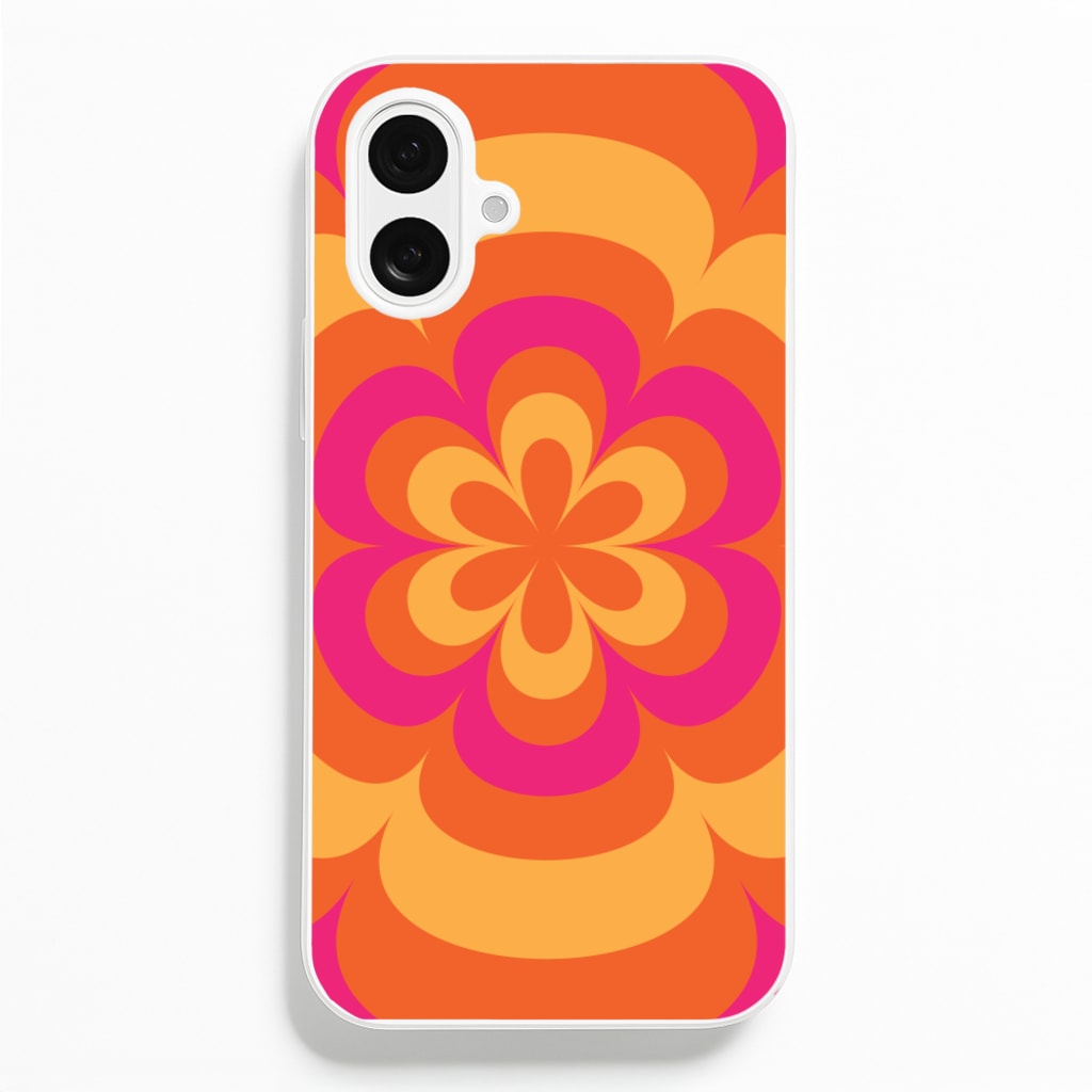 Sunset Trippy Flower Pattern - Summer Phone Case for iPhone 16 Plus
