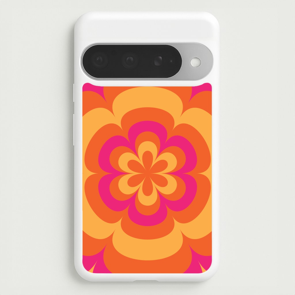 Sunset Trippy Flower Pattern Phone Case for Google Pixel 10 Pro XL