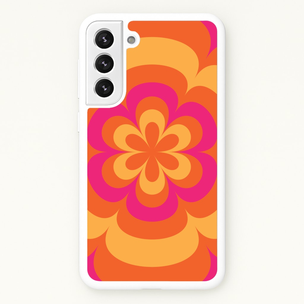 Sunset Trippy Flower Pattern - Summer Phone Case for Galaxy S21