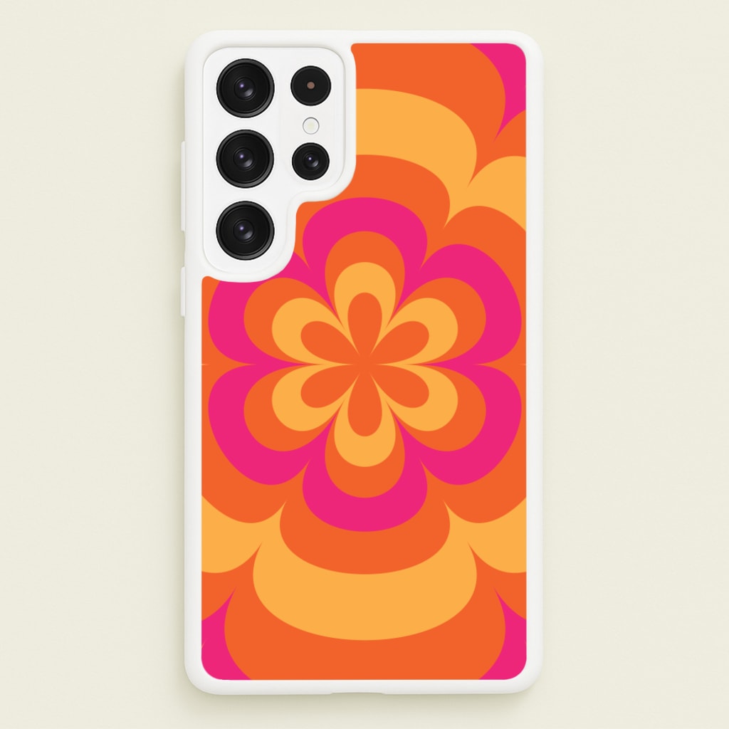 Sunset Trippy Flower Pattern - Summer Phone Case for Galaxy S22 Ultra