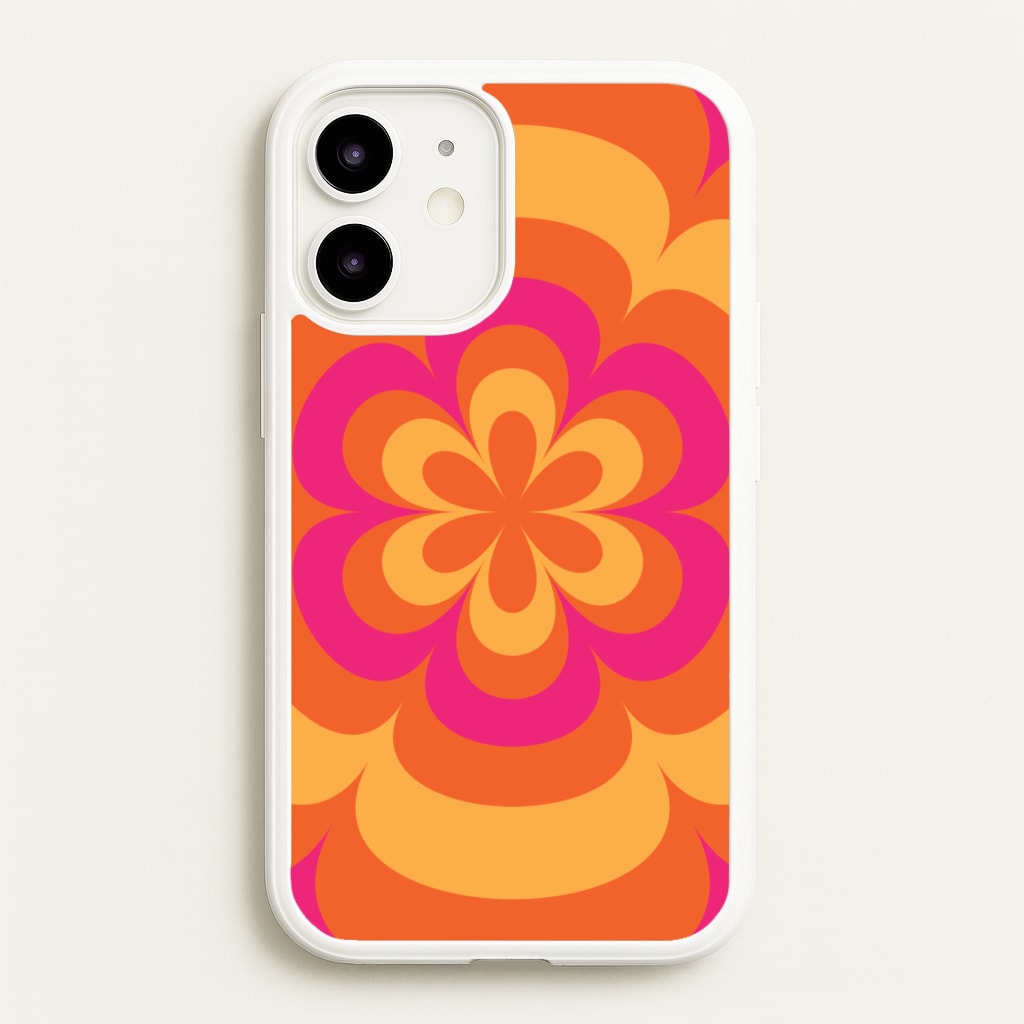 Sunset Trippy Flower Pattern - Summer Phone Case for iPhone 12 Mini