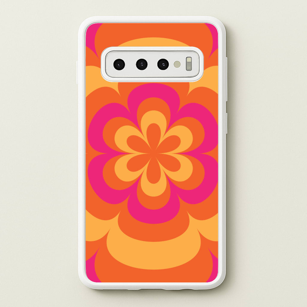Sunset Trippy Flower Pattern - Summer Phone Case for Galaxy S10 Plus