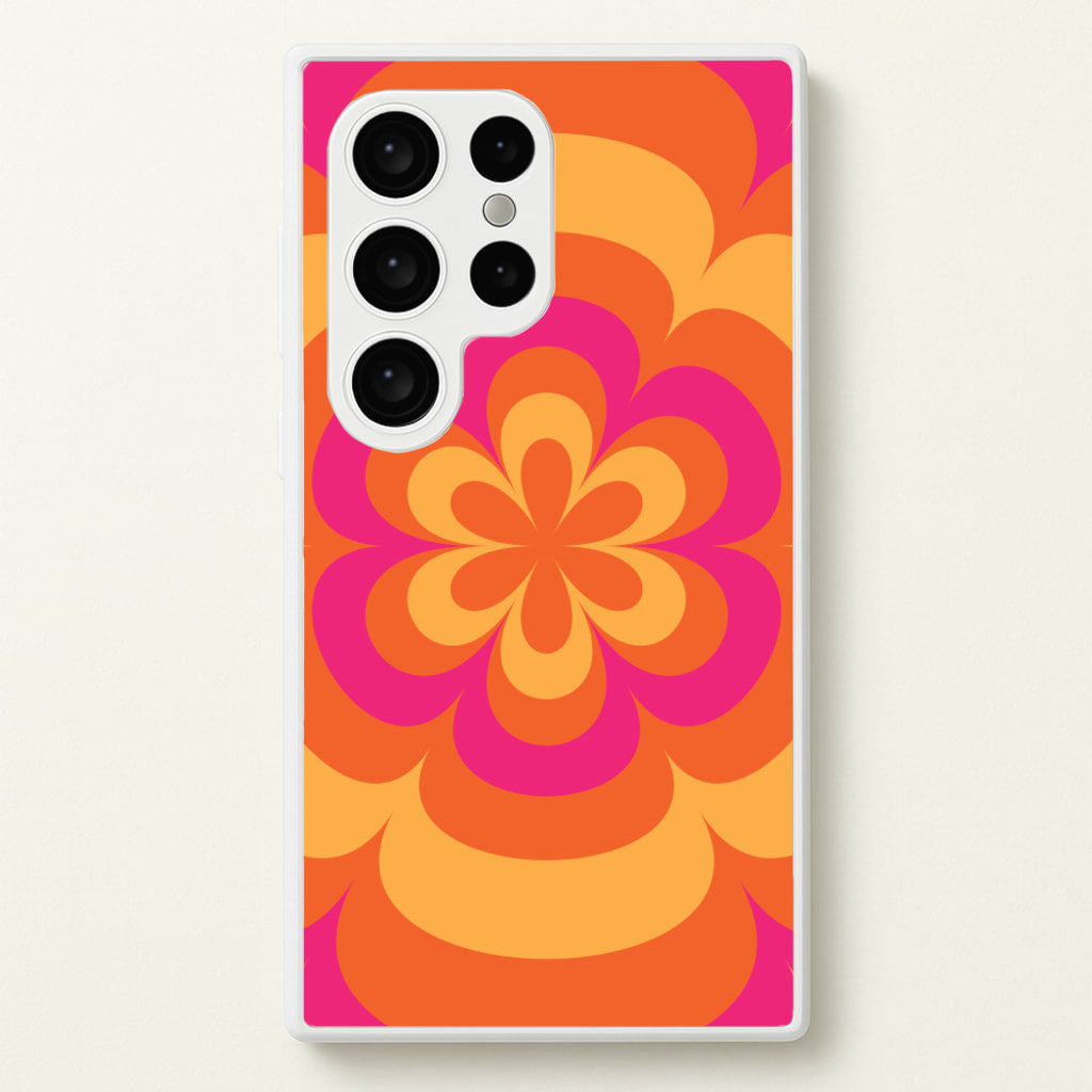 Sunset Trippy Flower Pattern - Summer Phone Case for Galaxy S24 Ultra