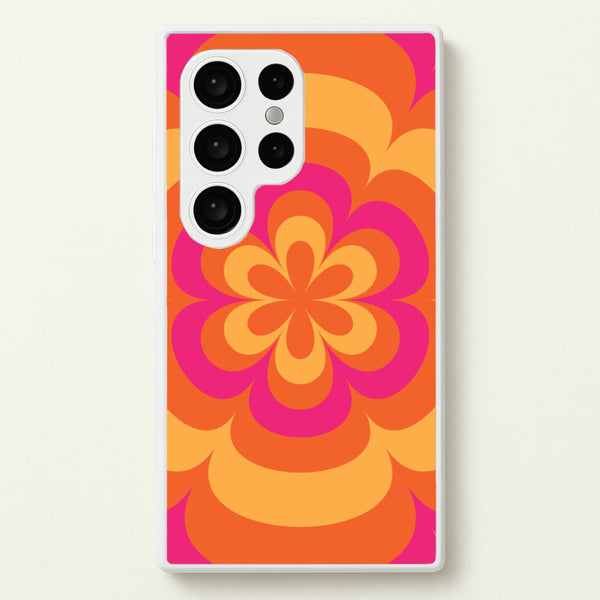 Sunset Trippy Flower Pattern - Summer Phone Case for Galaxy S24 Ultra