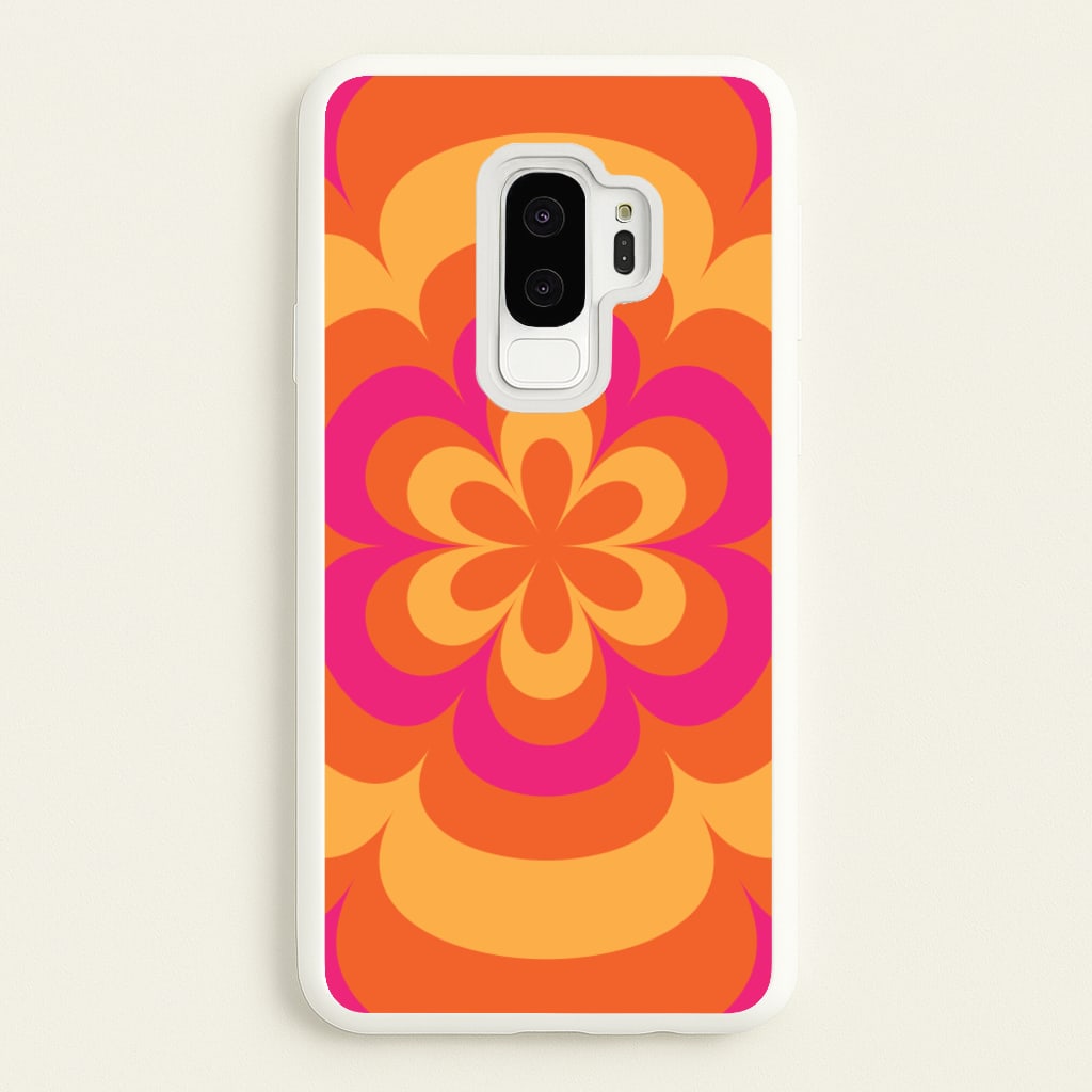 Sunset Trippy Flower Pattern - Summer Phone Case for Galaxy S9 Plus