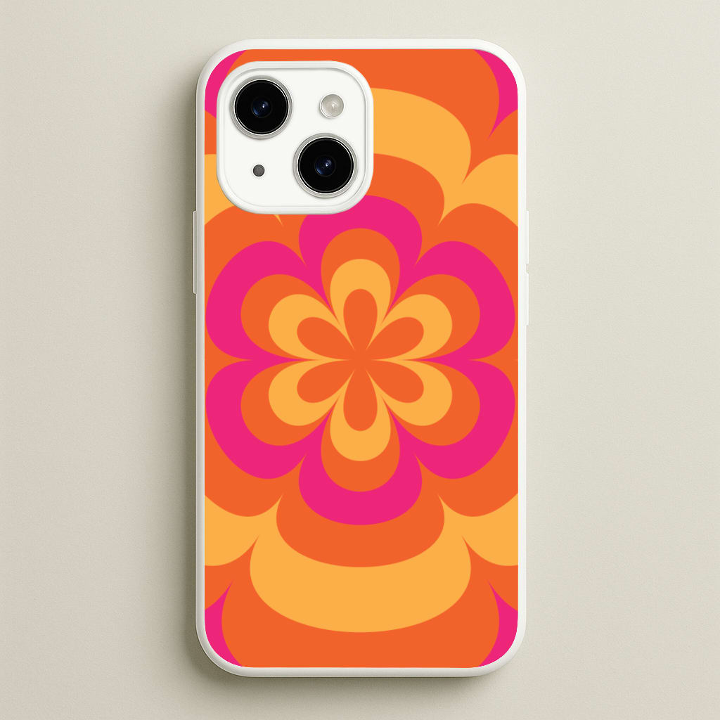 Sunset Trippy Flower Pattern - Summer Phone Case for iPhone 14
