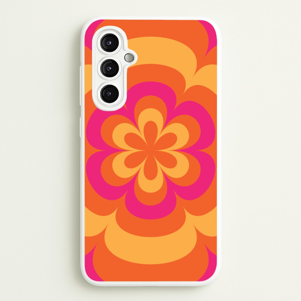 Sunset Trippy Flower Pattern - Summer Phone Case for Galaxy A14