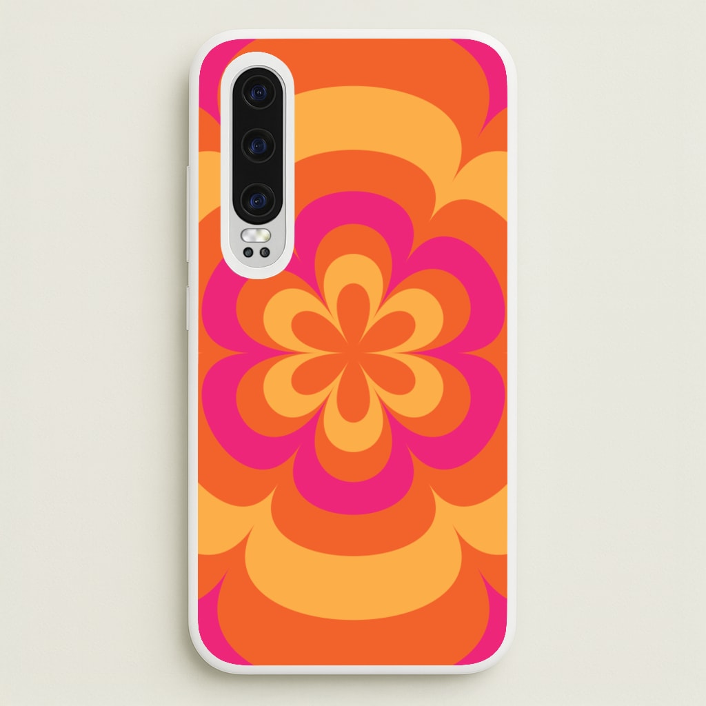 Sunset Trippy Flower Pattern - Summer Phone Case for Huawei P30