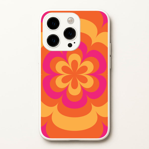Sunset Trippy Flower Pattern - Summer Phone Case for iPhone 14 Pro