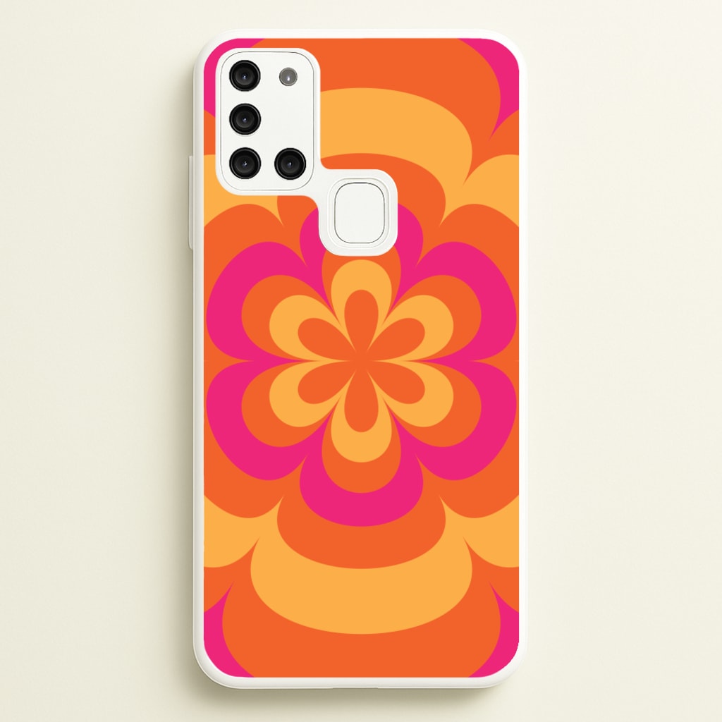 Sunset Trippy Flower Pattern - Summer Phone Case for Galaxy A21s