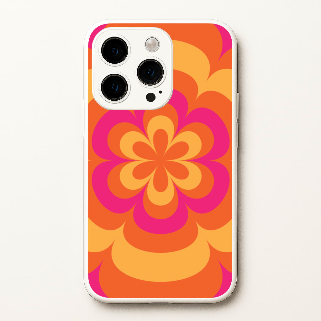 Sunset Trippy Flower Pattern - Summer Phone Case for iPhone 15 Pro Max