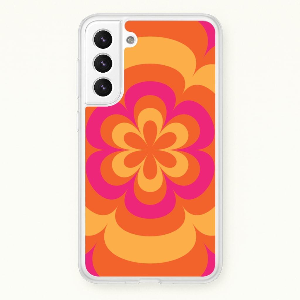 Sunset Trippy Flower Pattern - Summer Phone Case for Galaxy S22 Plus