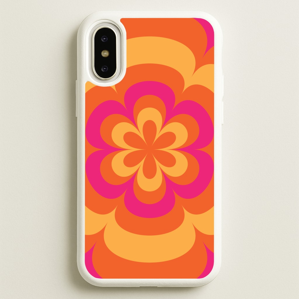 Sunset Trippy Flower Pattern - Summer Phone Case for iPhone X / XS