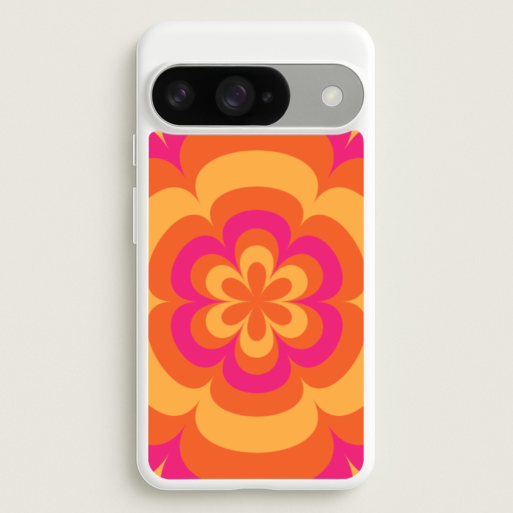 Sunset Trippy Flower Pattern Phone Case for Google Pixel 10 / 10 Pro