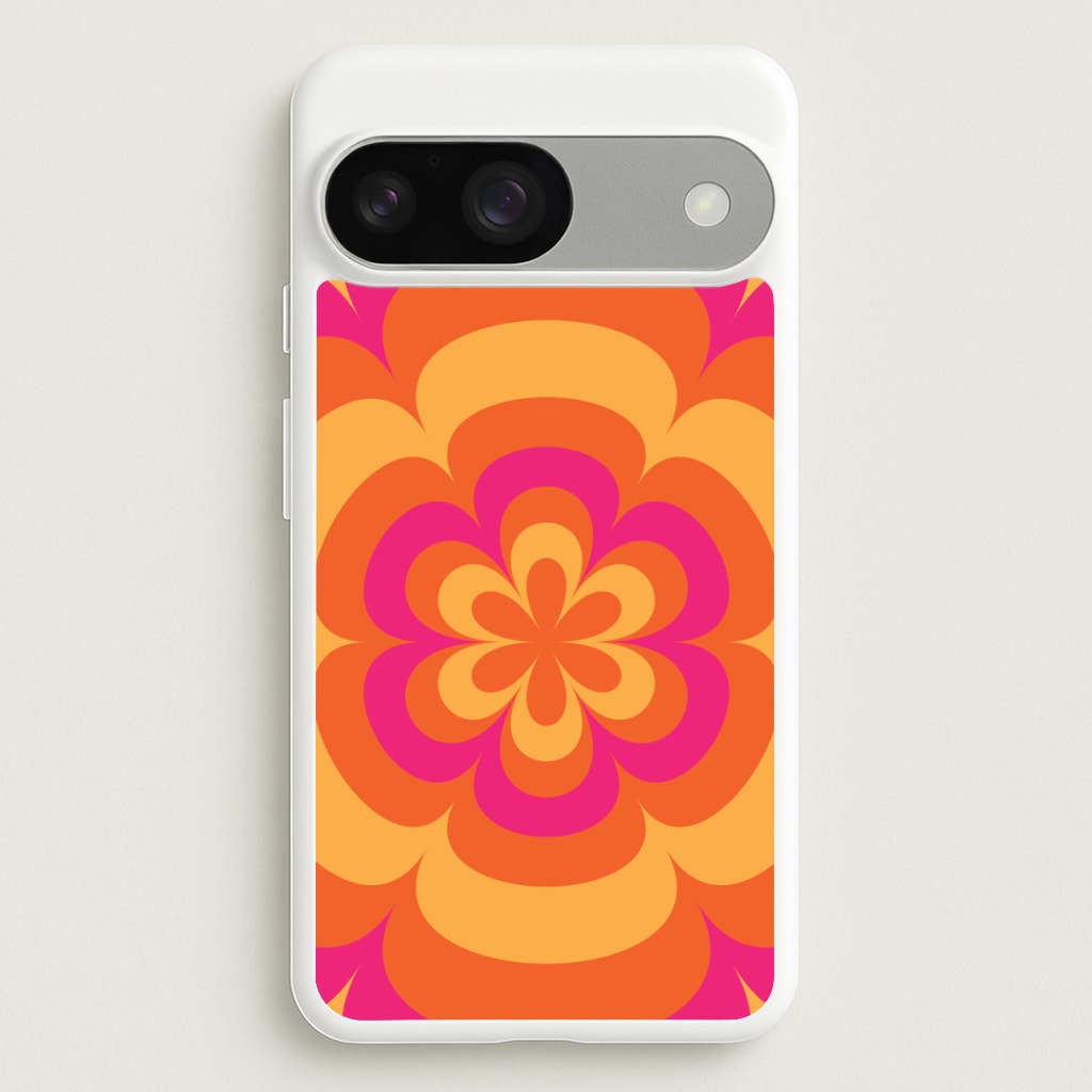 Sunset Trippy Flower Pattern - Summer Phone Case for Google Pixel 9 / 9 Pro