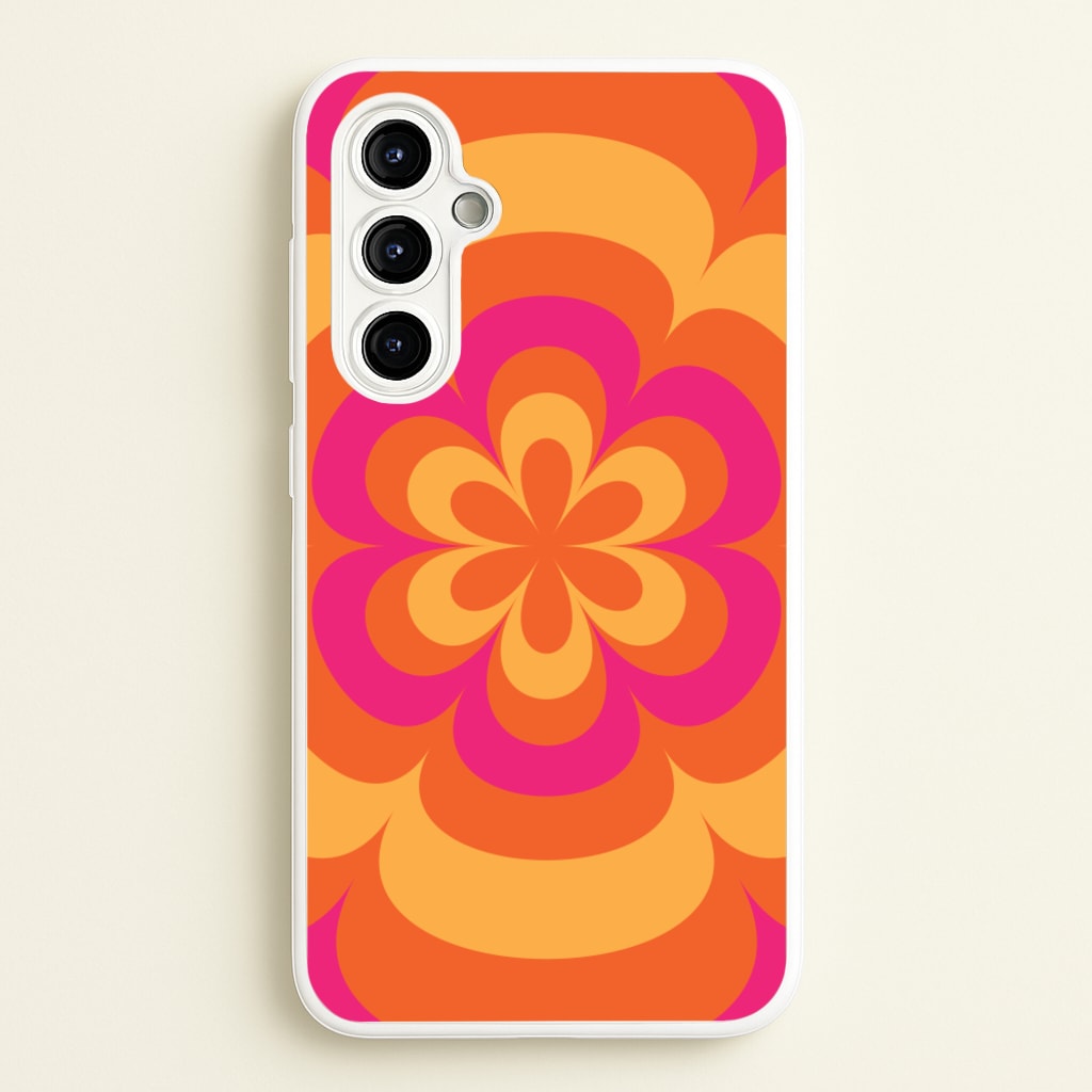 Sunset Trippy Flower Pattern - Summer Phone Case for Galaxy A54