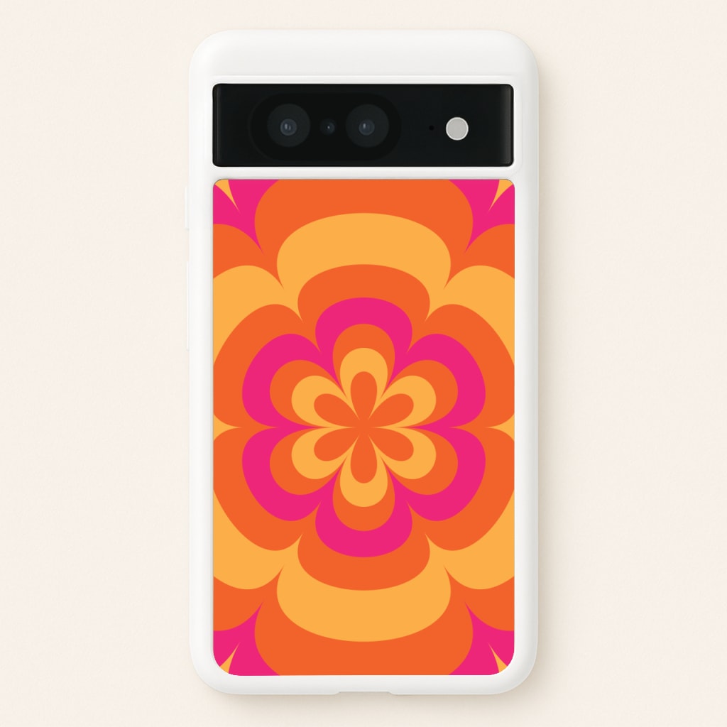Sunset Trippy Flower Pattern - Summer Phone Case for Google Pixel 8