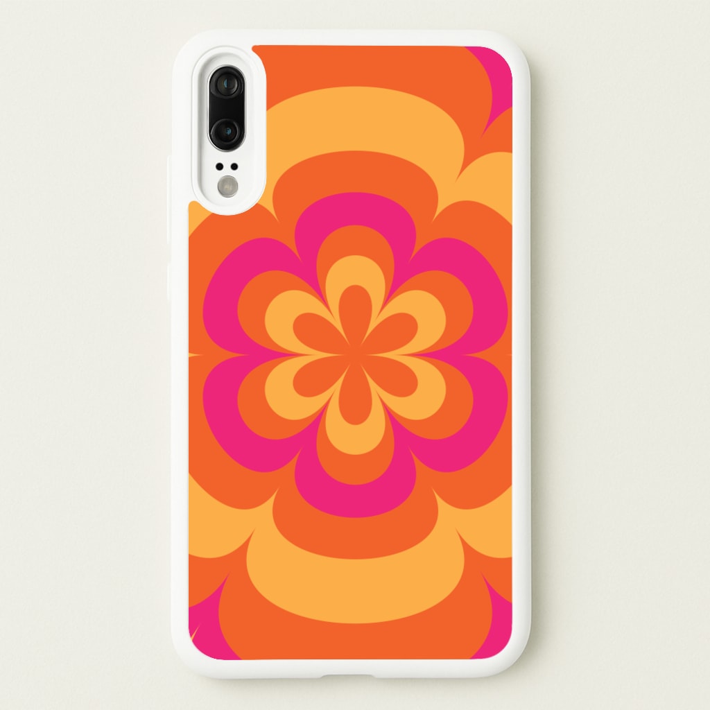 Sunset Trippy Flower Pattern - Summer Phone Case for Huawei P20