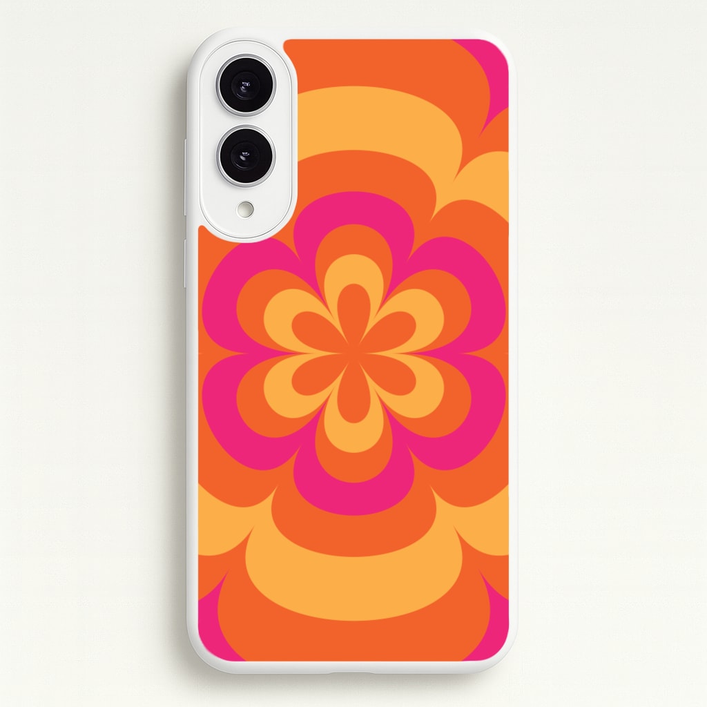 Sunset Trippy Flower Pattern - Summer Phone Case for Galaxy S25 Edge