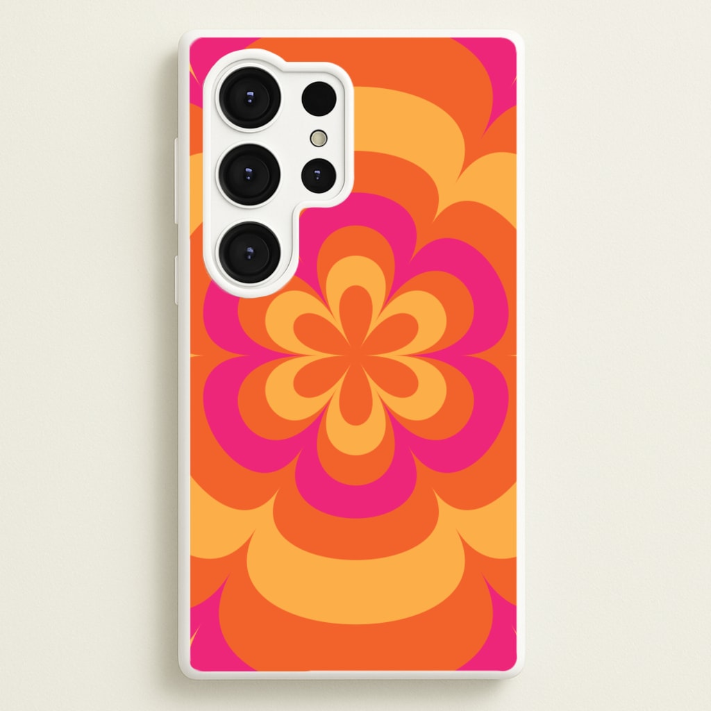 Sunset Trippy Flower Pattern - Summer Phone Case for Galaxy S25 Ultra