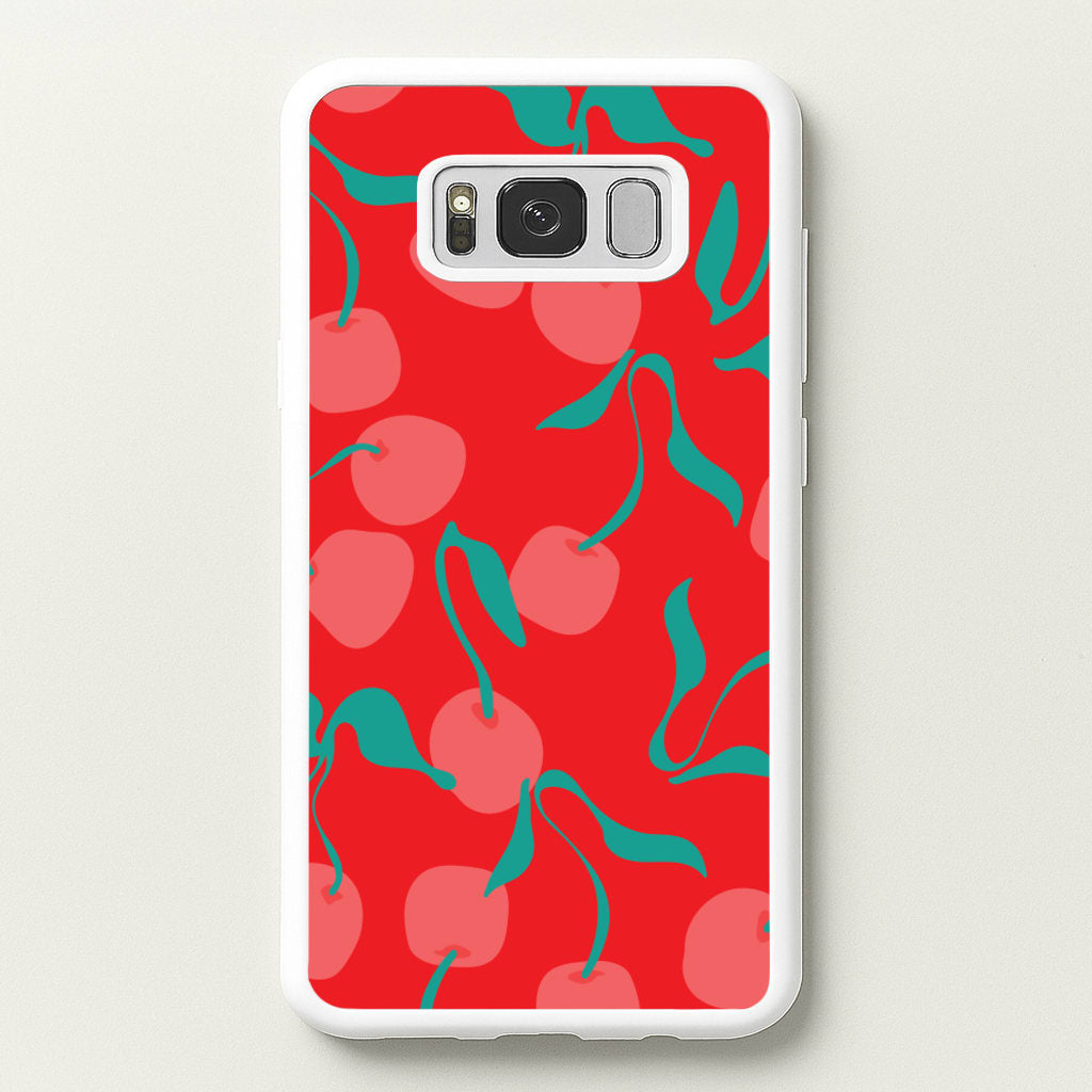 Red Abstract Cherries Pattern - Summer Phone Case for Galaxy S8 Plus