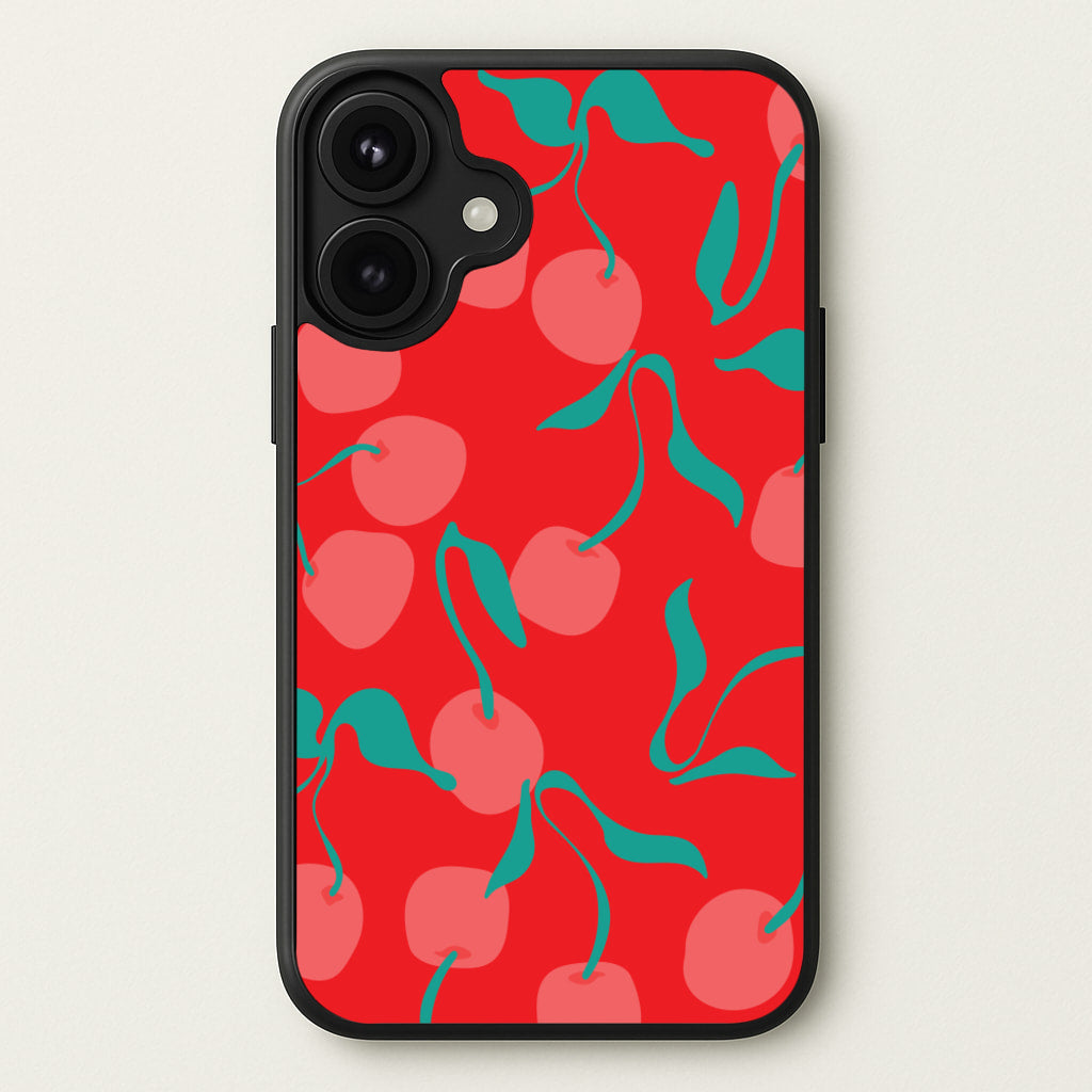 Red Abstract Cherries Pattern Phone Case for iPhone 17