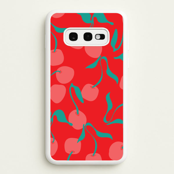 Red Abstract Cherries Pattern - Summer Phone Case for Galaxy S10e