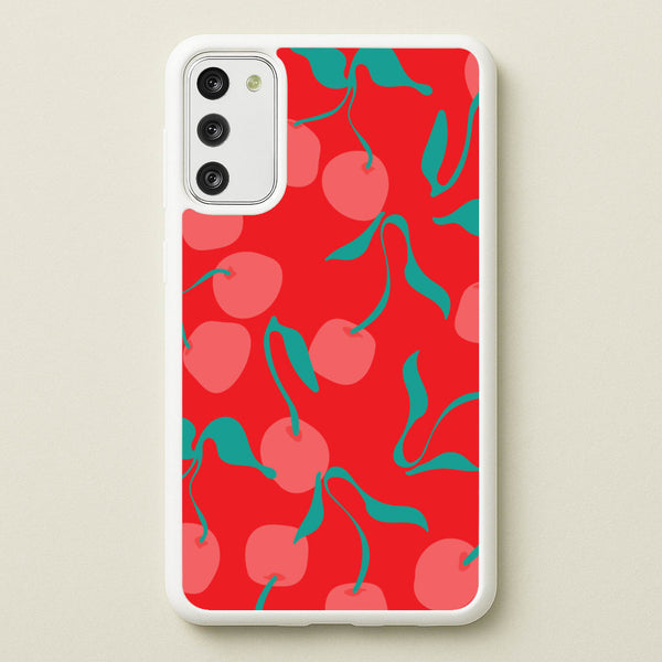 Red Abstract Cherries Pattern - Summer Phone Case for Galaxy S20