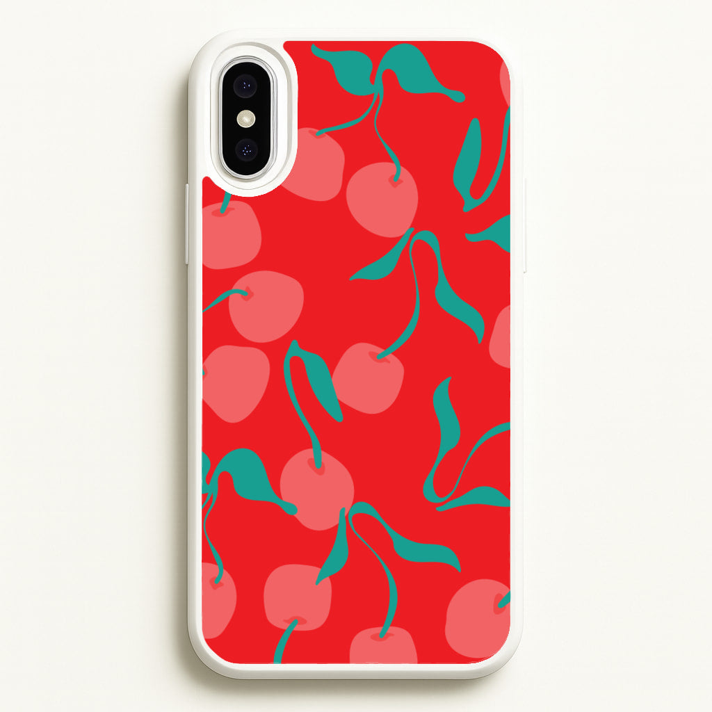Red Abstract Cherries Pattern - Summer Phone Case for iPhone XS Max