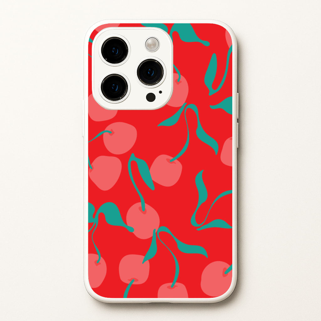 Red Abstract Cherries Pattern - Summer Phone Case for iPhone 14 Pro Max