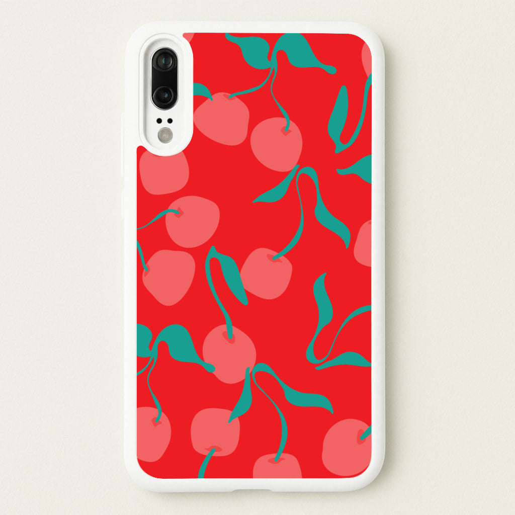 Red Abstract Cherries Pattern - Summer Phone Case for Huawei P20