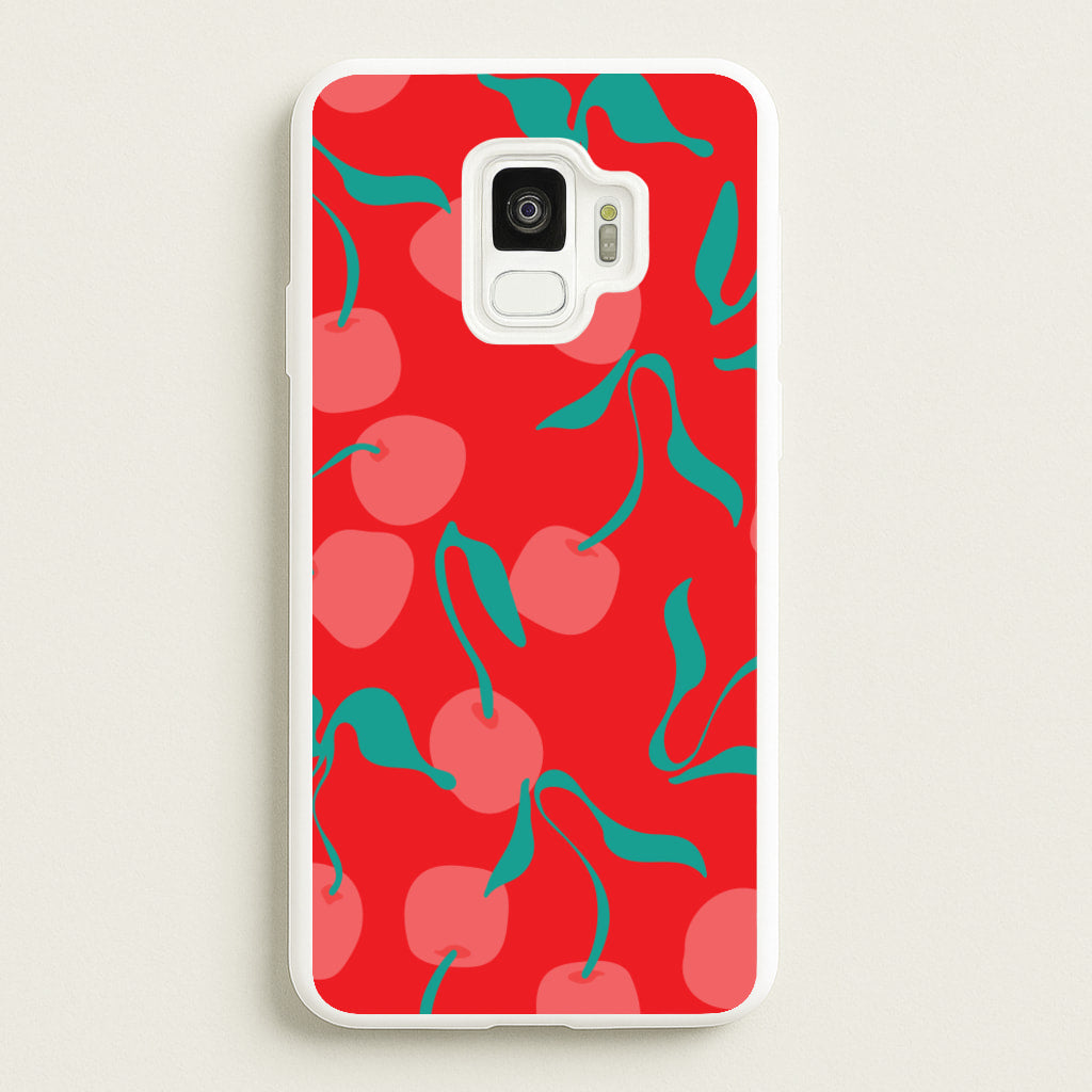 Red Abstract Cherries Pattern - Summer Phone Case for Galaxy S9