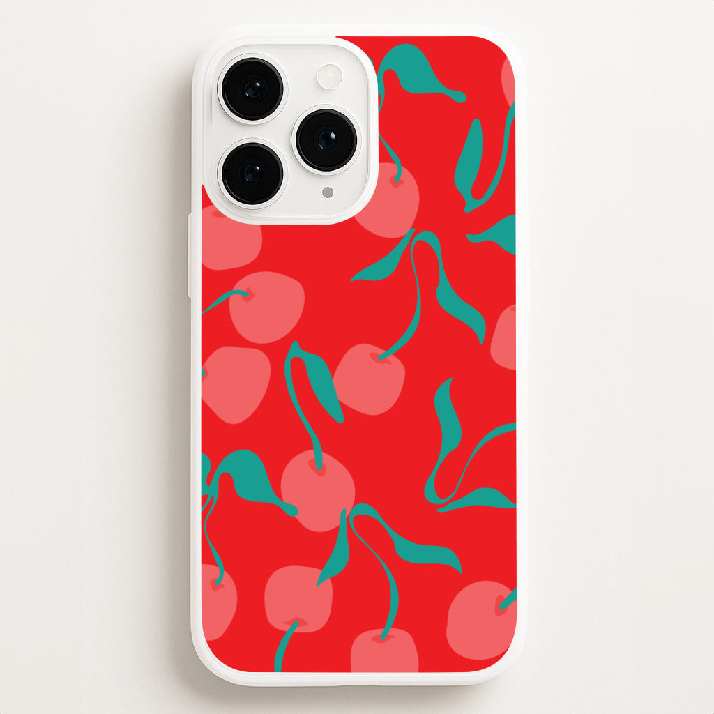 Red Abstract Cherries Pattern - Summer Phone Case for iPhone 12 Pro Max