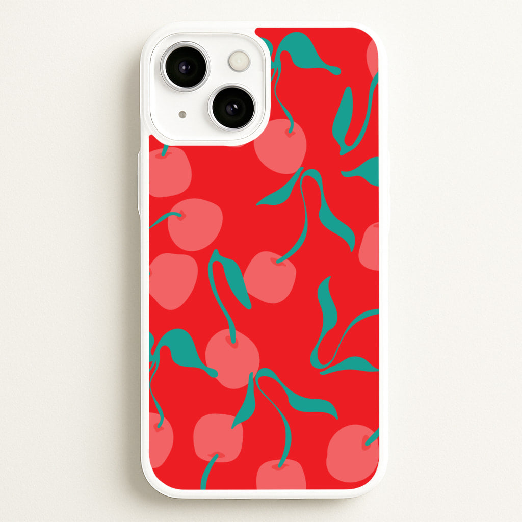 Red Abstract Cherries Pattern - Summer Phone Case for iPhone 13 Mini