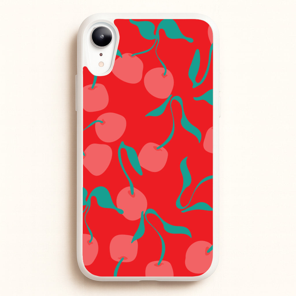Red Abstract Cherries Pattern - Summer Phone Case for iPhone XR