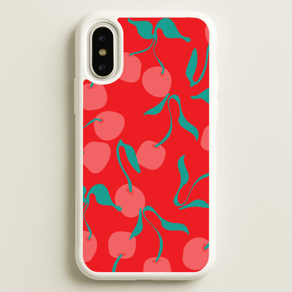 Red Abstract Cherries Pattern - Summer Phone Case for iPhone X / XS