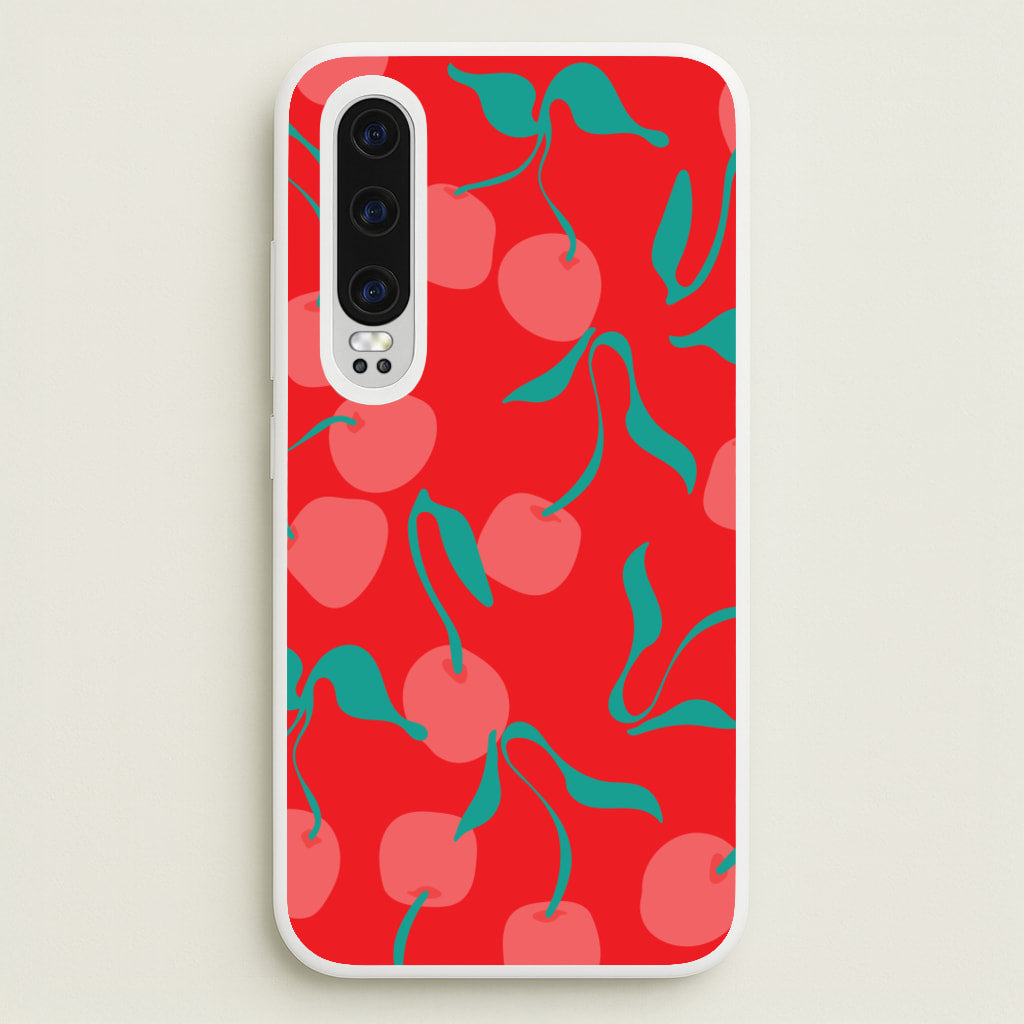 Red Abstract Cherries Pattern - Summer Phone Case for Huawei P30