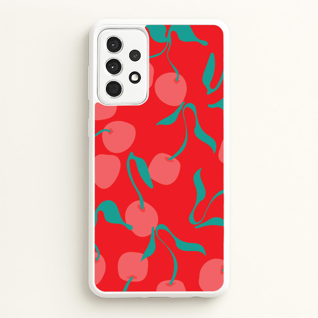 Red Abstract Cherries Pattern - Summer Phone Case for Galaxy A52 / A52s