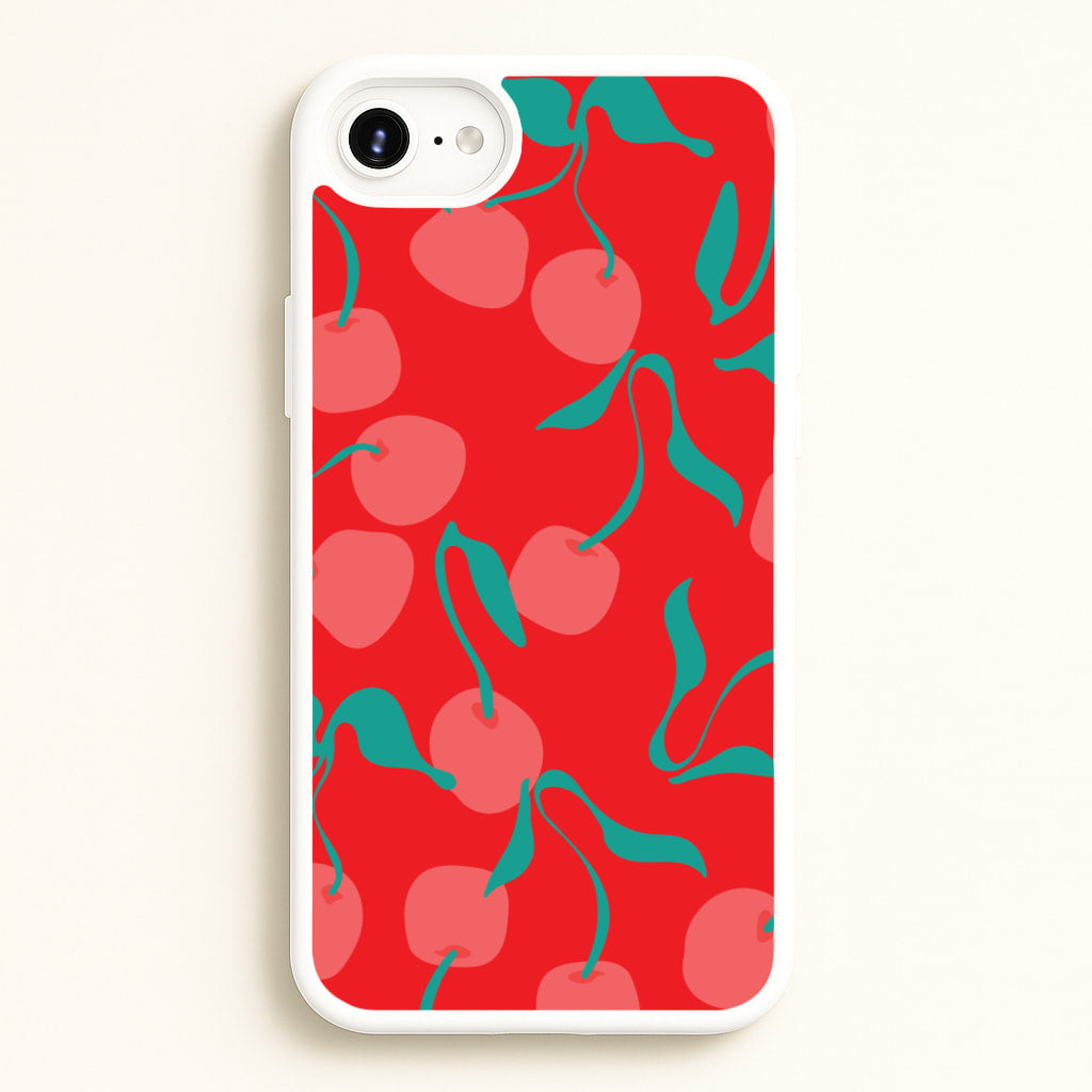 Red Abstract Cherries Pattern - Summer Phone Case for iPhone 6 / 7 / 8 / SE
