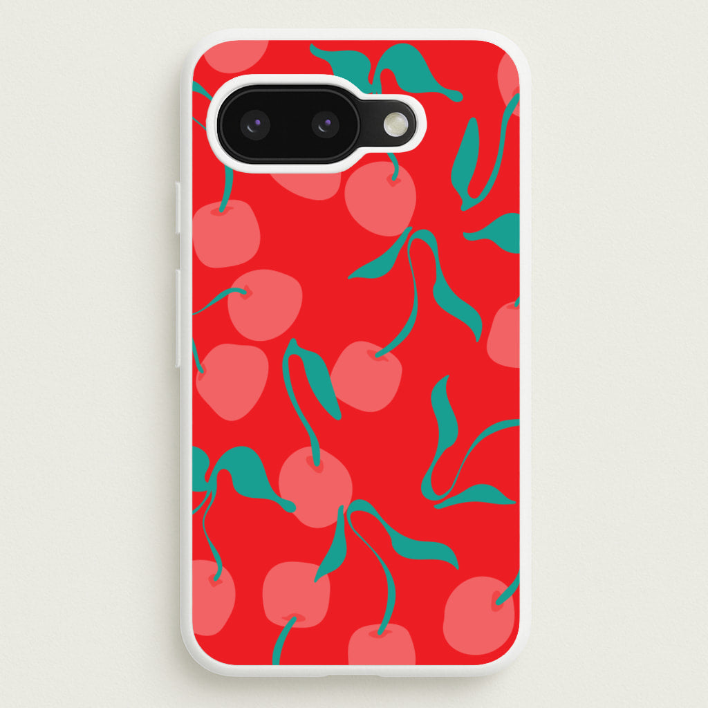 Red Abstract Cherries Pattern - Summer Phone Case for Google Pixel 9a